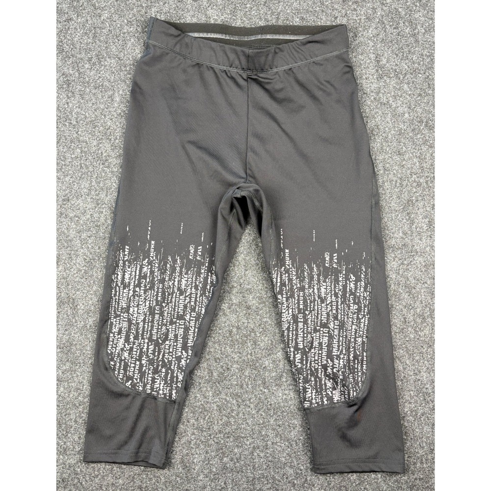 Gymshark Mens Black Graphic Print Cropped Leggings GLLG4165-BK‎ SS20-184 Medium